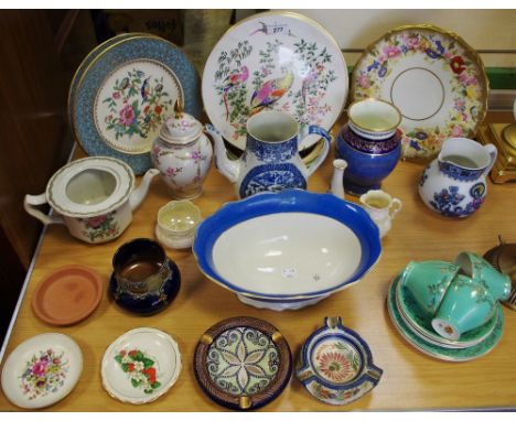 Ceramics - a Belleek milk jug and sugar basin; Royal Doulton; Aynsley plates; Royal Worcester collector’s plates; etc