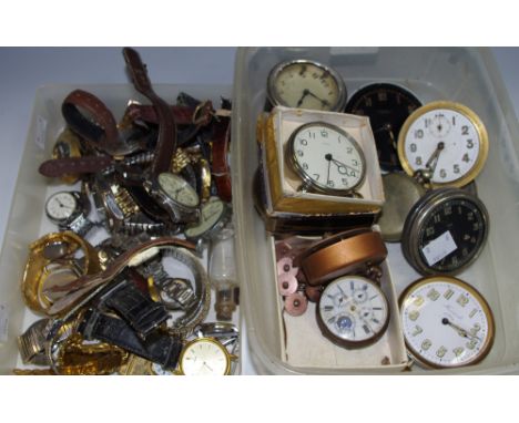 A Harrods 8 days Goliath pocket watch; A Smith's removable dashboard clock; an 8 day clock movement and dial retailed by Dobl