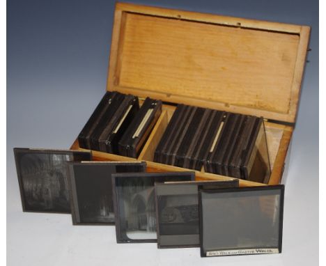 Magic Lantern Slides - Edwardian and later, mostly ecclesiastic interests inc Wells Cathedral, Ely Cathedral,  Canterbury, Du