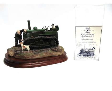 A BORDER FINE ARTS TRACTOR GROUP 'STARTS FIRST TIME' boxed with certificate, 34cm long