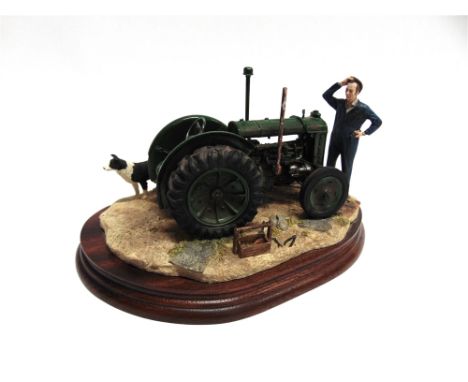 A BORDER FINE ARTS TRACTOR GROUP 'WON'T START' boxed with certificate, 26.5cm long