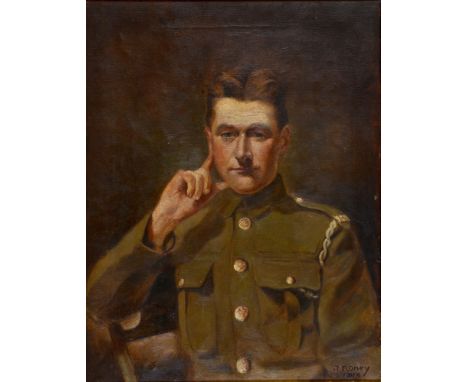J. RONEY (BRITISH, EARLY 20TH CENTURY)  Portrait of a Great War soldier, oil on canvas, signed and dated '1918' lower right, 
