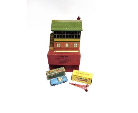 ASSORTED TOYS  comprising an O gauge Hornby Signal Cabin, excellent condition, boxed, the box good; a Spot-On No.104, M.G. 'A