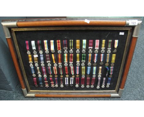 British gallantry and campaign medals, a display panel of miniature medals.(B.P. 24% incl. VAT)