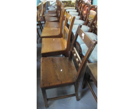Collection of seven 19th Century oak farmhouse bar back chairs including one bobbin and rail back chair. (7)(B.P. 24% incl. V