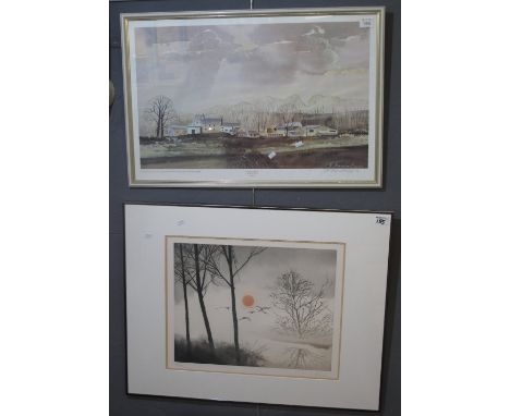 After T Leonard Evans (Welsh 20th Century), 'Deinol farm, Glynarthen, Dyfed', limited edition coloured print no. 199/200, sig