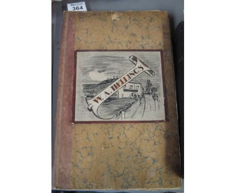 Vintage scrapbook by W.A Hellings to include; locomotives, footballers, architecture etc. (B.P. 24% incl. VAT)