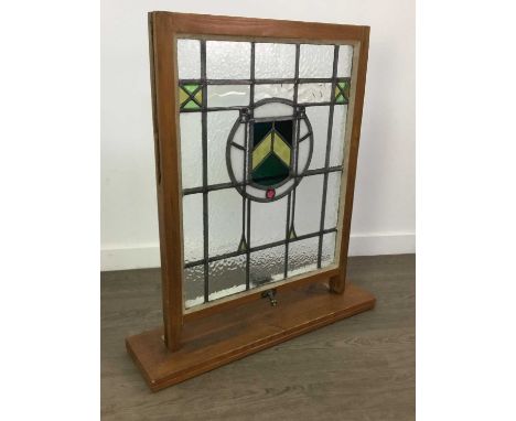 MODERN LEADED GLASS FIRESCREEN,84cm high