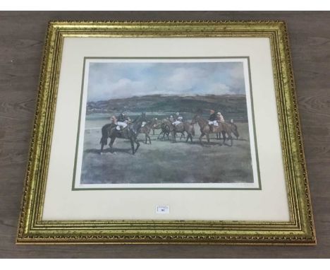 AFTER CLAIRE EVA BURTON,THE START, CHELTENHAM,Limited edition coloured print, signed, titled and dated 1982 in pencil, also n