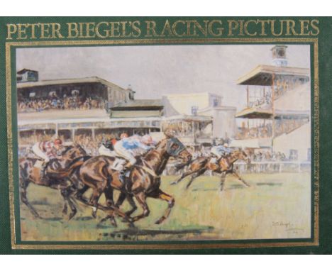 Peter Biegels Racing pictures in sheath, by Michael Joseph, The Book of Hunting by Paddington Press, (2).