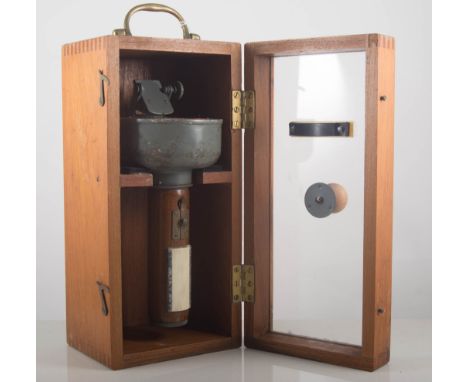 Selecta lifeboat hand compass, 25.5cms, cased, and a klaxon, (2).