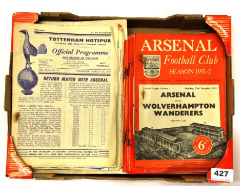 A quantity of 1950's Arsenal and other football programmes.