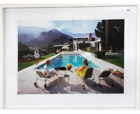 Slim Aarons (1916 - 2006, American), Poolside Gossip, a large 1960's C print, frame size 125 x 94cm.