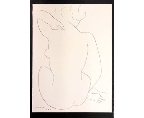 Henri Matisse (1869-1954) original lithograph of a nude female from Darriere Le Miroir magazine, published in 1949 by Maeght 