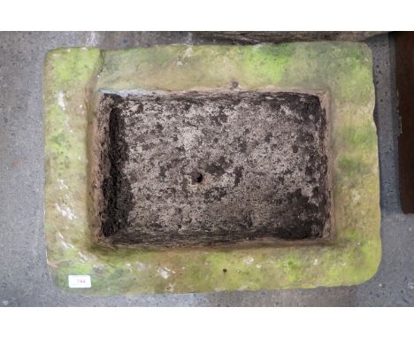 A sandstone trough / garden planter, 56 cm x 40 cm x 26 cm high