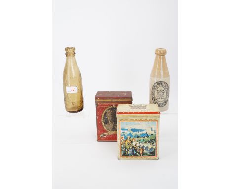 [Local interest] A 1925 Carlisle Corporation Jubilee tea tin by Hudson Scott, a Carlisle Pageant caddy and two Carlisle bottl