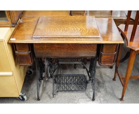 A vintage Singer treadle sewing machine