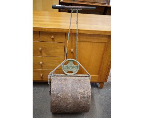 An early 20th Century "Ironcrete" garden lawn roller