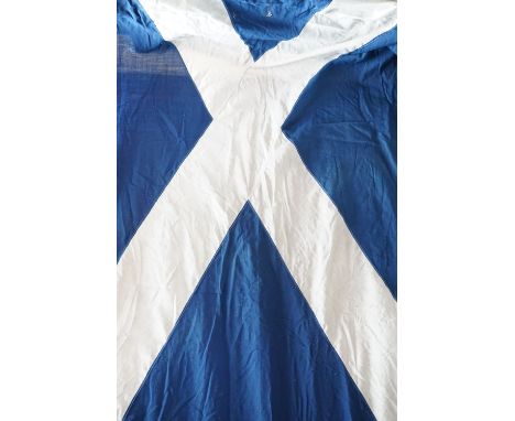 A vintage Scottish saltire flag of multi-piece cotton construction 