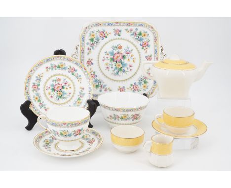 A Foley 'Ming Rose' pattern tea set, and one further diminutive Art Deco style part tea set by Corona