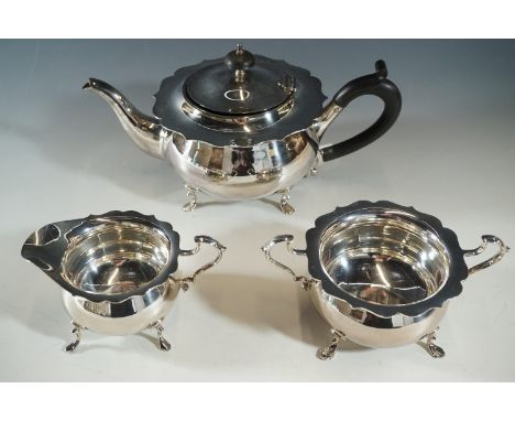 A Mappin and Webb three-piece tea set