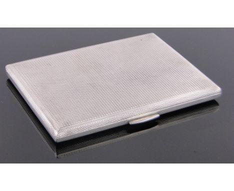 A good quality continental silver cigarette case, engine turned with concealed hinge, length 11cm, 4.8 oz.