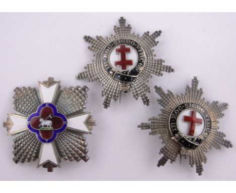 A heavy gauge silver and coloured enamel Masonic badge by Spencer & Co. of London, width 78mm and 2 other silver and enamel M