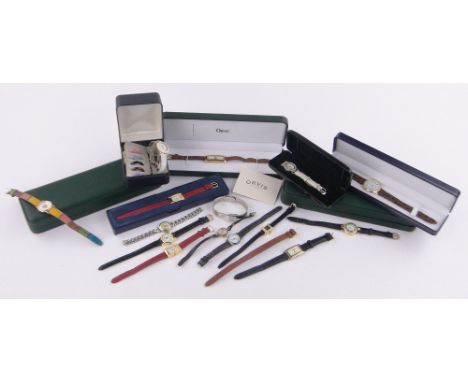 A large quantity of various lady's wristwatches, including Cabouchon and Hermes.