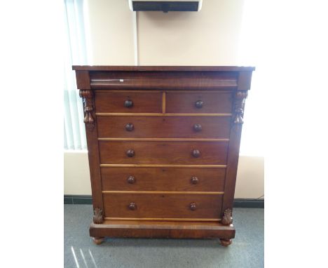 A Victorian mahogany six drawer Scotch chest 
