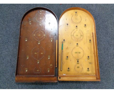 Two vintage bagatelle boards  