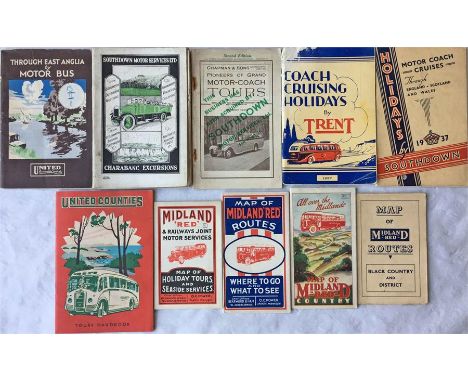 Selection (6) of 1920s/1930s (+1 1950s) Bus, Coach, Charabanc EXCURSION GUIDES issued by Southdown Motor Services (incl Chapm