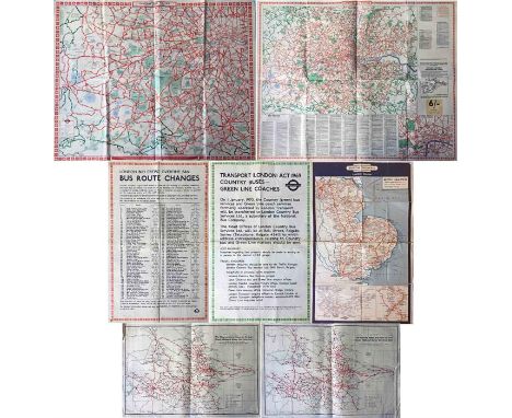 Selection of seven POSTERS comprising 2 x London Transport quad-royal Central Bus maps, 1969 & 1970 (folded, well-used), 3 x 