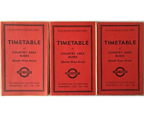 Small set of London Transport Official's TIMETABLE BOOKLETS dated Oct 12 1938 and comprising issues for the North-West, South