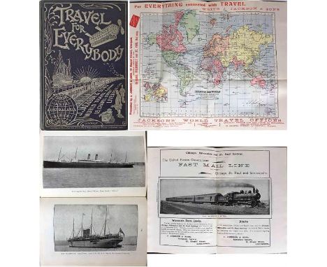 c1902 Jackson & Sons of Liverpool 'World Travel Agency' GUIDEBOOK 'Travel for Everybody'. 186pp inside hard covers with silve