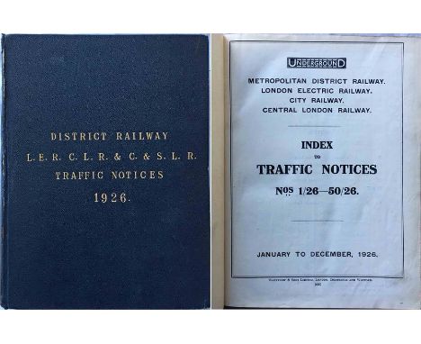 Officially bound volume of Underground Group TRAFFIC NOTICES (District, London Electric, Central London and City & South Lond
