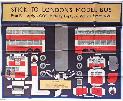 1927 London General Omnibus Co (LGOC - Underground Group) quad-royal POSTER 'Stick to London's Model Bus' by Frank Mason (187