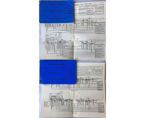 Pair of 1920s AEC/ADC light passenger chassis INSTRUCTION HANDBOOKS, the first for the AEC 411, 413 & 414 chassis and the sec