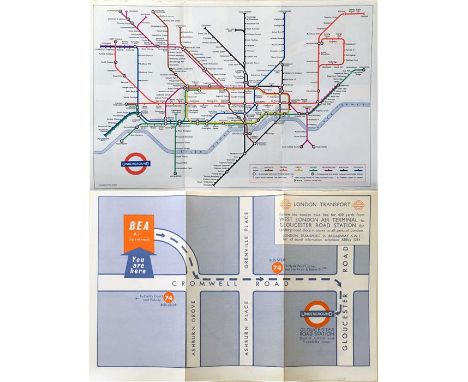 Special edition, c1965, of the London Underground POCKET DIAGRAMMATIC MAP, a paper version produced for distribution to arriv