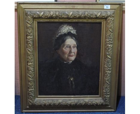 British School, (19th Century), portrait of an elderly lady in lace hat, oils on canvas.  55 x 45cm.(B.P. 24% incl. VAT)   CO