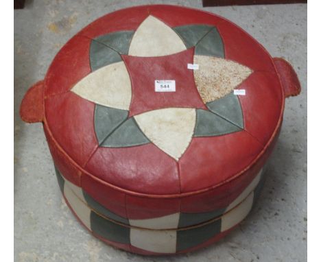 Multicoloured circular pouffe.(B.P. 24% incl. VAT)