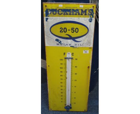 Duckham's Motor Oil tinplate garage thermometer (lacks glass).(B.P. 24% incl. VAT)