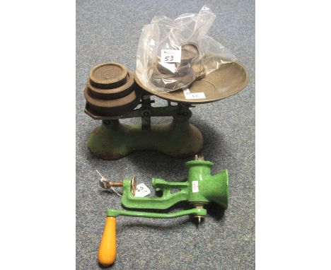 Set of cast metal scales with weights.(B.P. 24% incl. VAT)