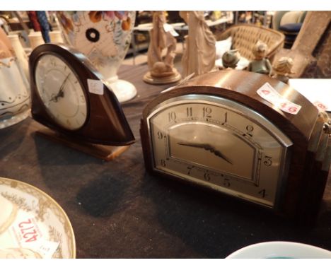 Two Smith mantel clocks with balance wheel movements 