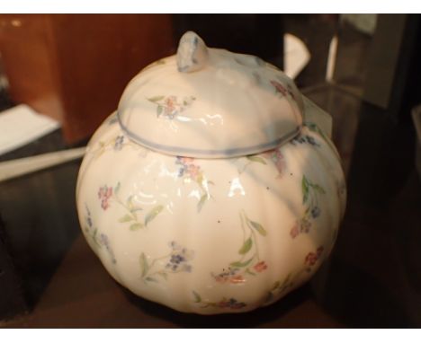 Royal Worcester Forget-Me-Not circular lidded pot