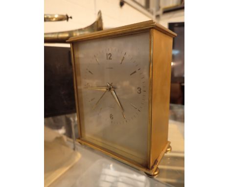Brass cased Garrard mantel clock with quartz movement 