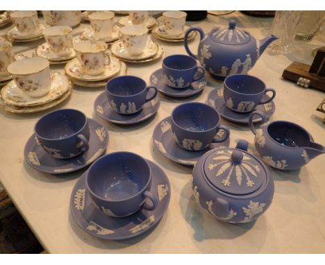 Six piece Wedgwood tea set with teapot sugar bowl and milk jug CONDITION REPORT: P&P to a UK address = £25.00+VATNo apparent 