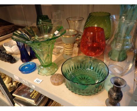 Shelf of mixed glass 