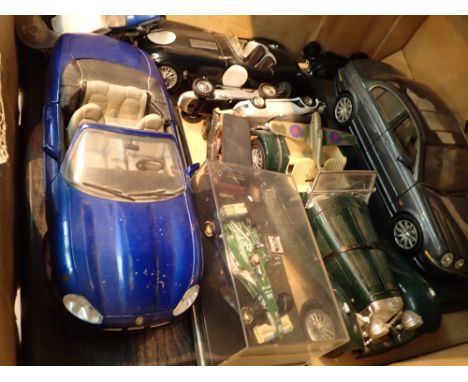 Box of model diecast vehicles including Maistro 
