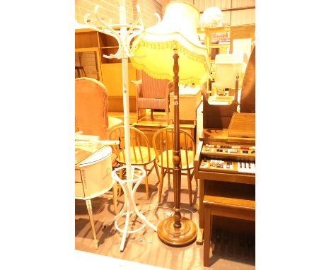 Oak standard lamp and shade. Not available for in-house P&amp;P 