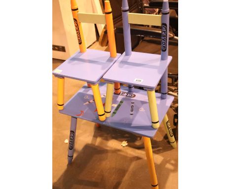 Child's crayon design seats and table. Not available for in-house P&amp;P 